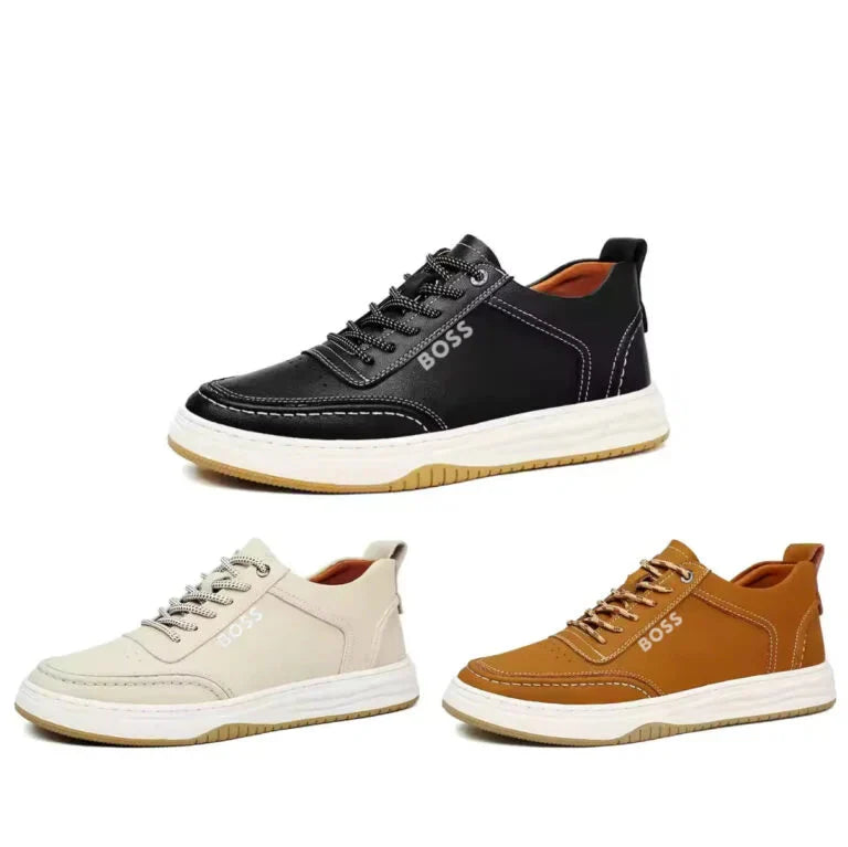 HB™ – Elegant Leather Sneakers - Buy and Get 2 HB Polo Shirts
