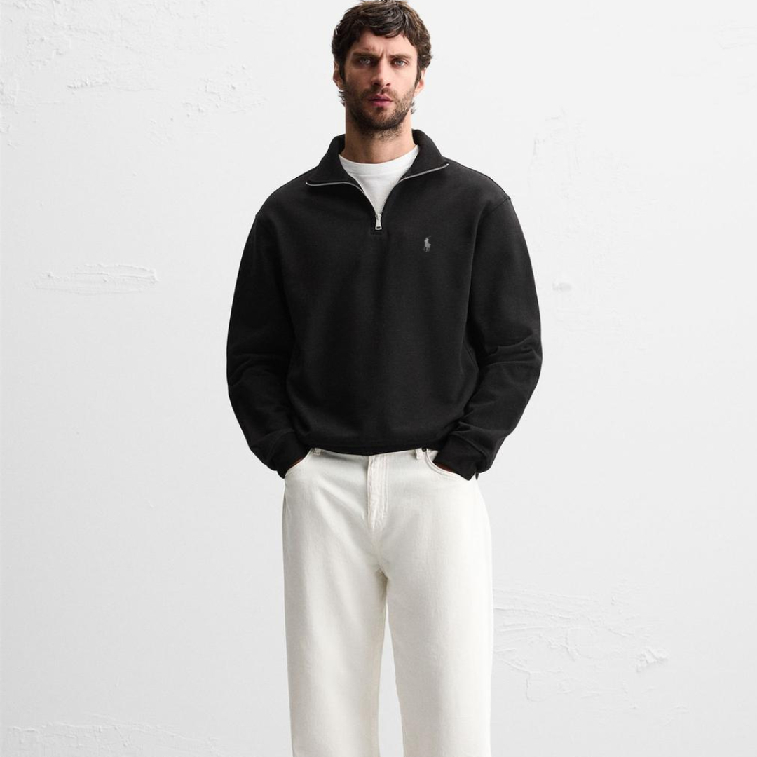 R&L™ BASIC QUARTER-ZIP BLACK