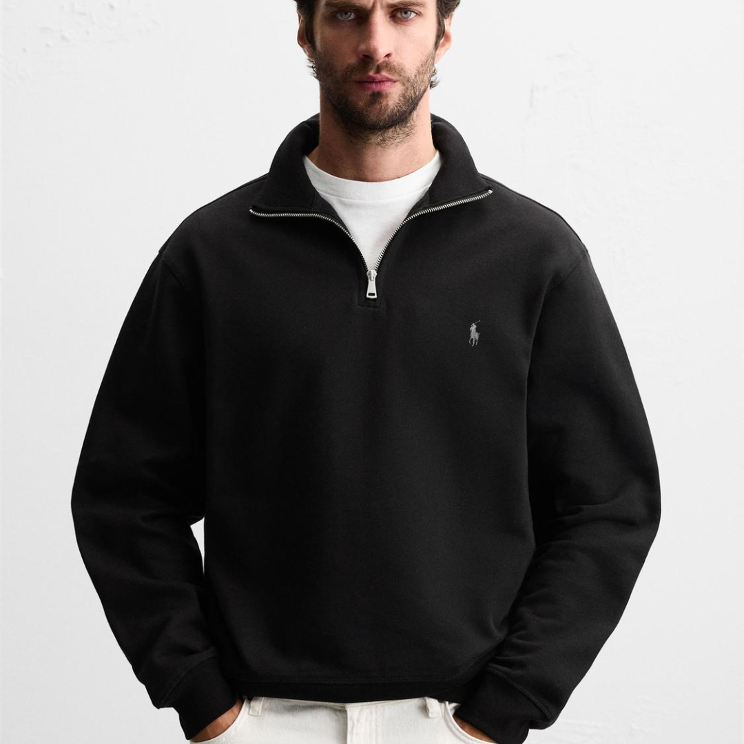 R&L™ BASIC QUARTER-ZIP BLACK