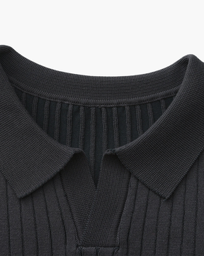 Premium Ribbed Knit Polo